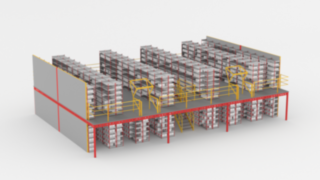 Mehrgeschossige Fachbodenregalanlagen