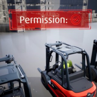 Visualisierter Access Control mit drei Gegengewichtsstaplern von Linde MH 