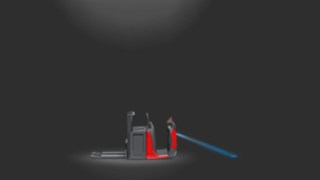 Linde BlueSpot im Einsatz an einem Kommissionierer. Linde BlueSpot im Einsatz an einem Kommissionierer.