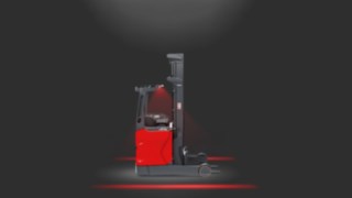 Red Warning Lines im Einsatz an einem Schubmaststapler. Red Warning Lines im Einsatz an einem Schubmaststapler.