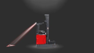 Linde TruckSpot im Einsatz an einem Schubmaststapler. Linde TruckSpot im Einsatz an einem Schubmaststapler.