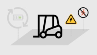 Abbildung der zukünftigen Ladetechnik Induktion Stapler wird per Induktion geladen